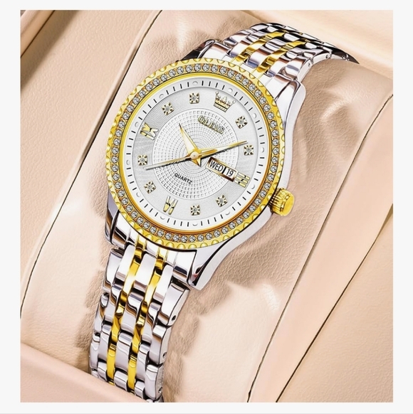 NWT OLEVS Womens Watch with Date Silver Stainless Steel Luxury main image 6